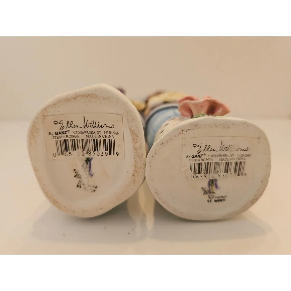 Ellen Williams Ganz Ceramic Candlestick Holders Set of 2 Whimsical Women‎ NOTE